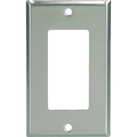 Eaton Cooper Wiring 93401 Wallplate, 4-1/2 In L, 2-3/4 In W, 1 -Gang, Stainless Steel, Brushed Satin